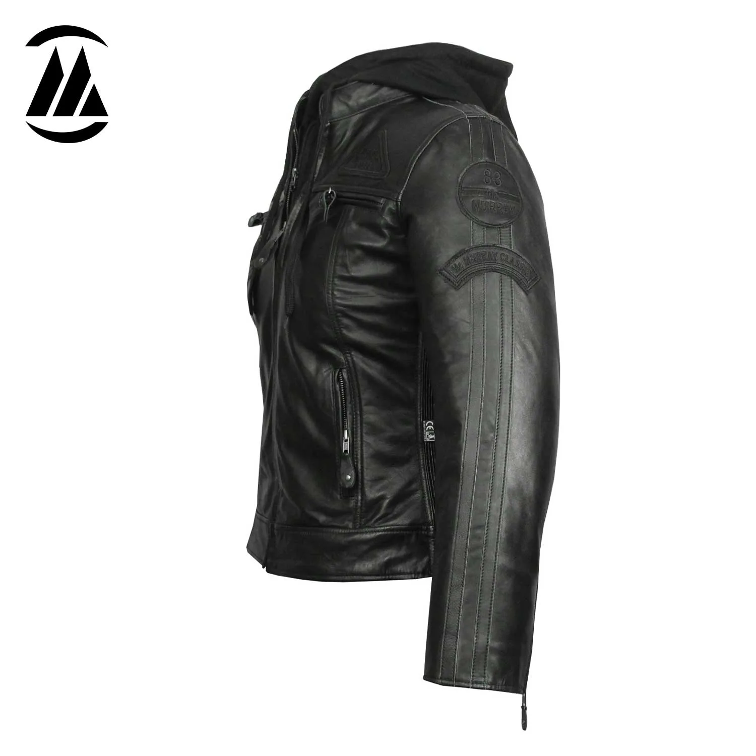 LH3 Leather Jacket arm biker patches