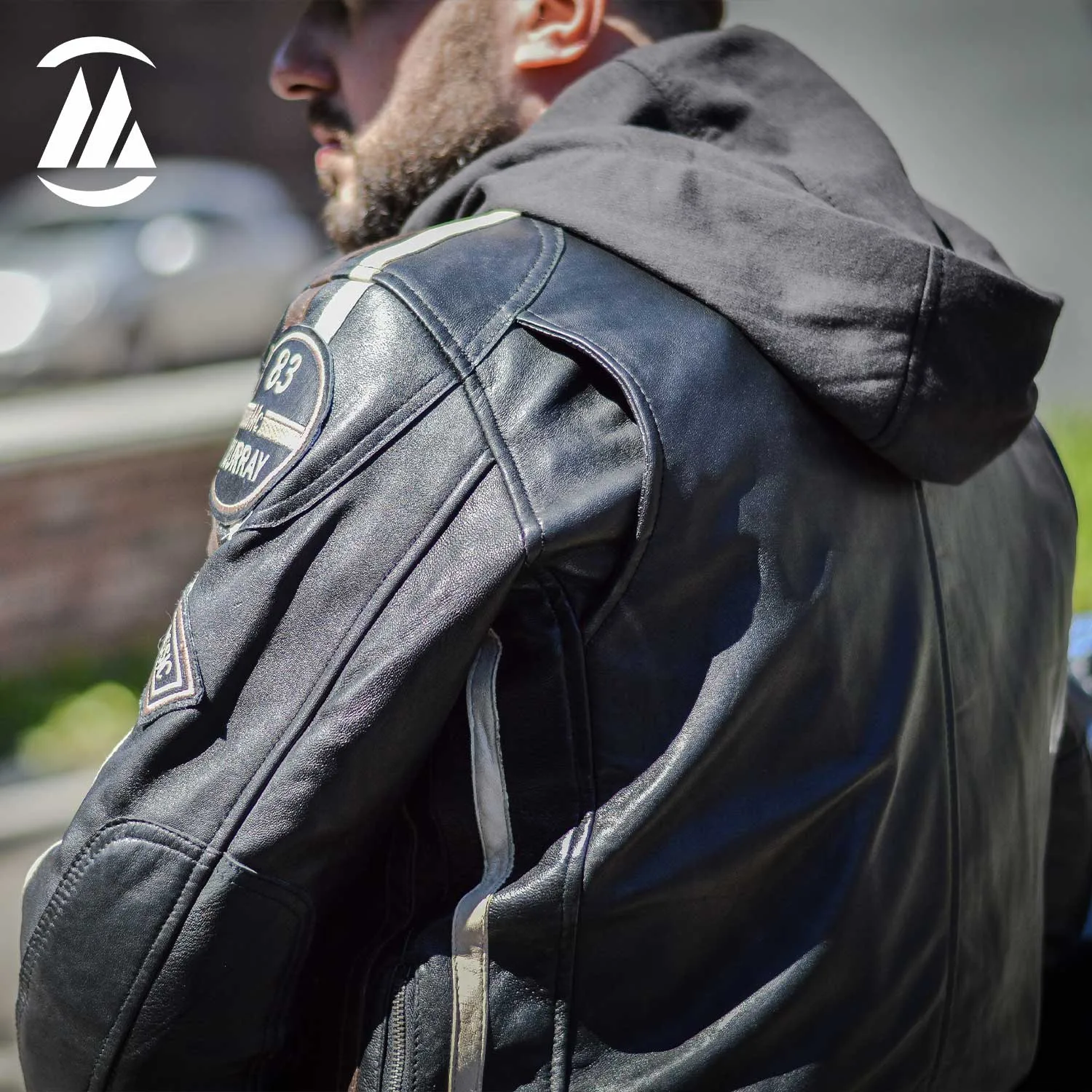 Motorcycle Jacket Men with removable hood