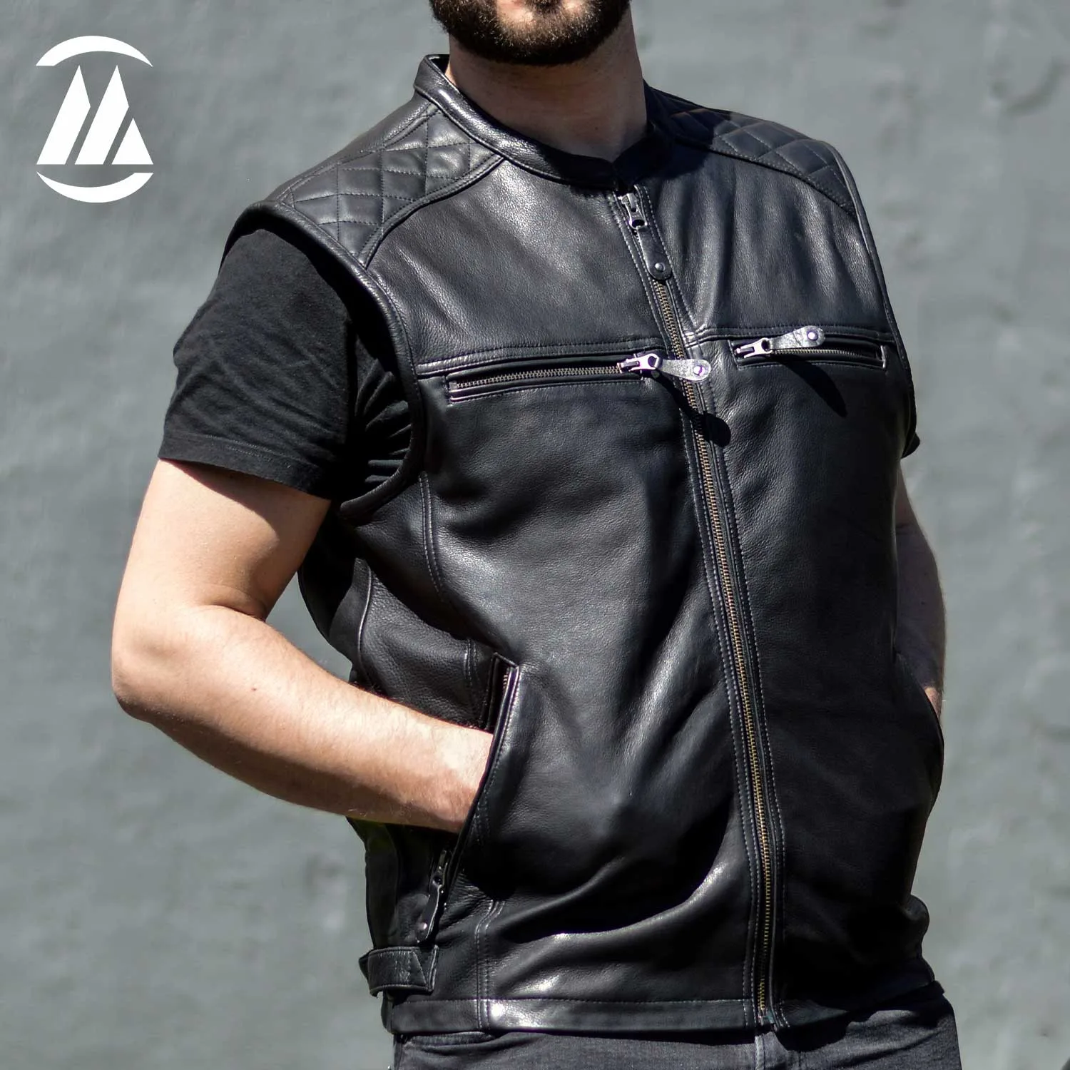 Eddie Men Leather Vest for Bikers