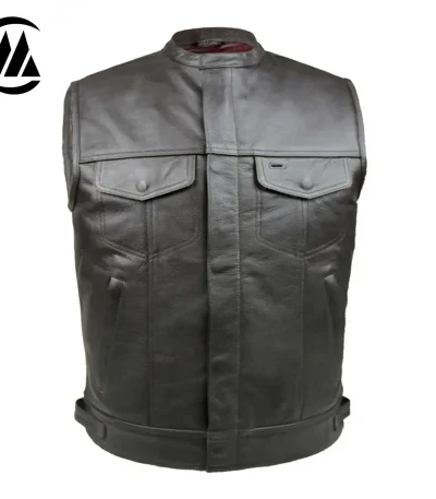 Buffalo Leather Motorcycle Vest Men