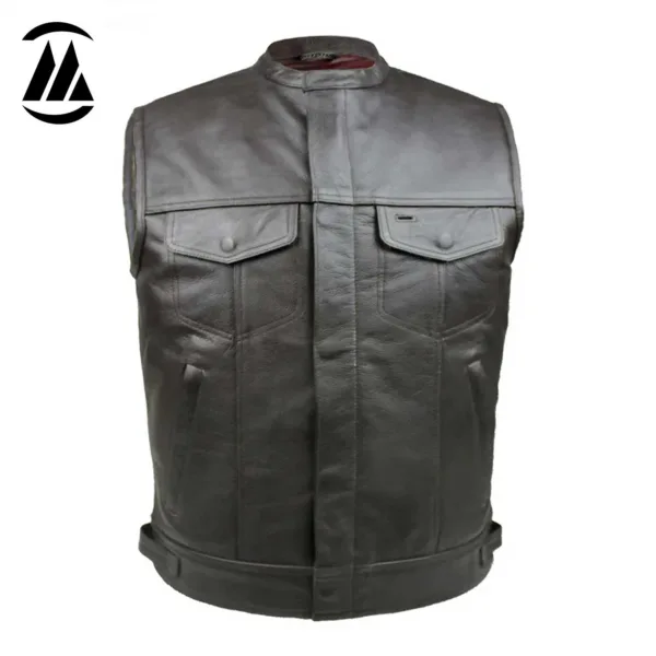 Buffalo Leather Motorcycle Vest Men