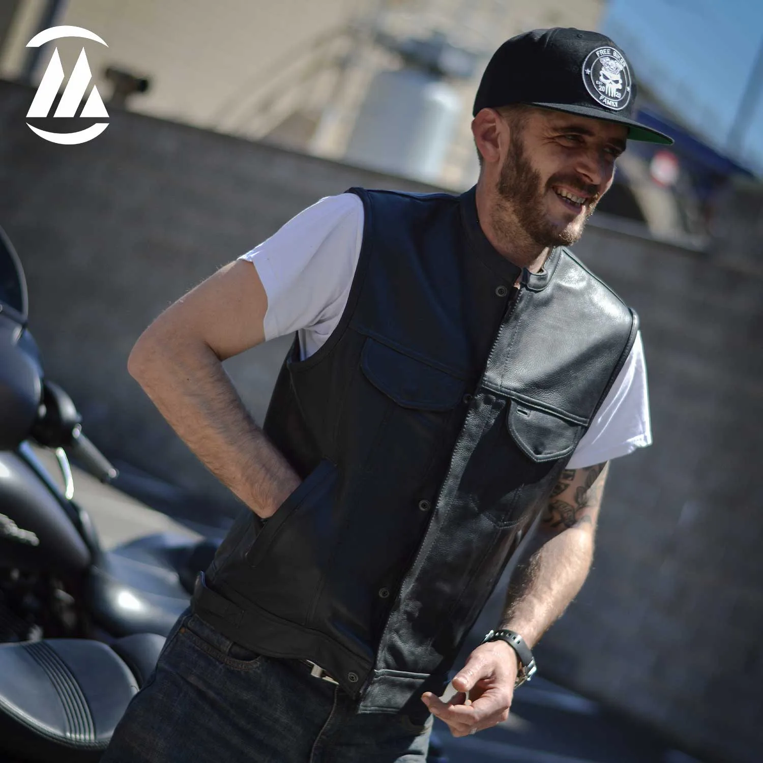 Genuine Cowhide Biker Vest