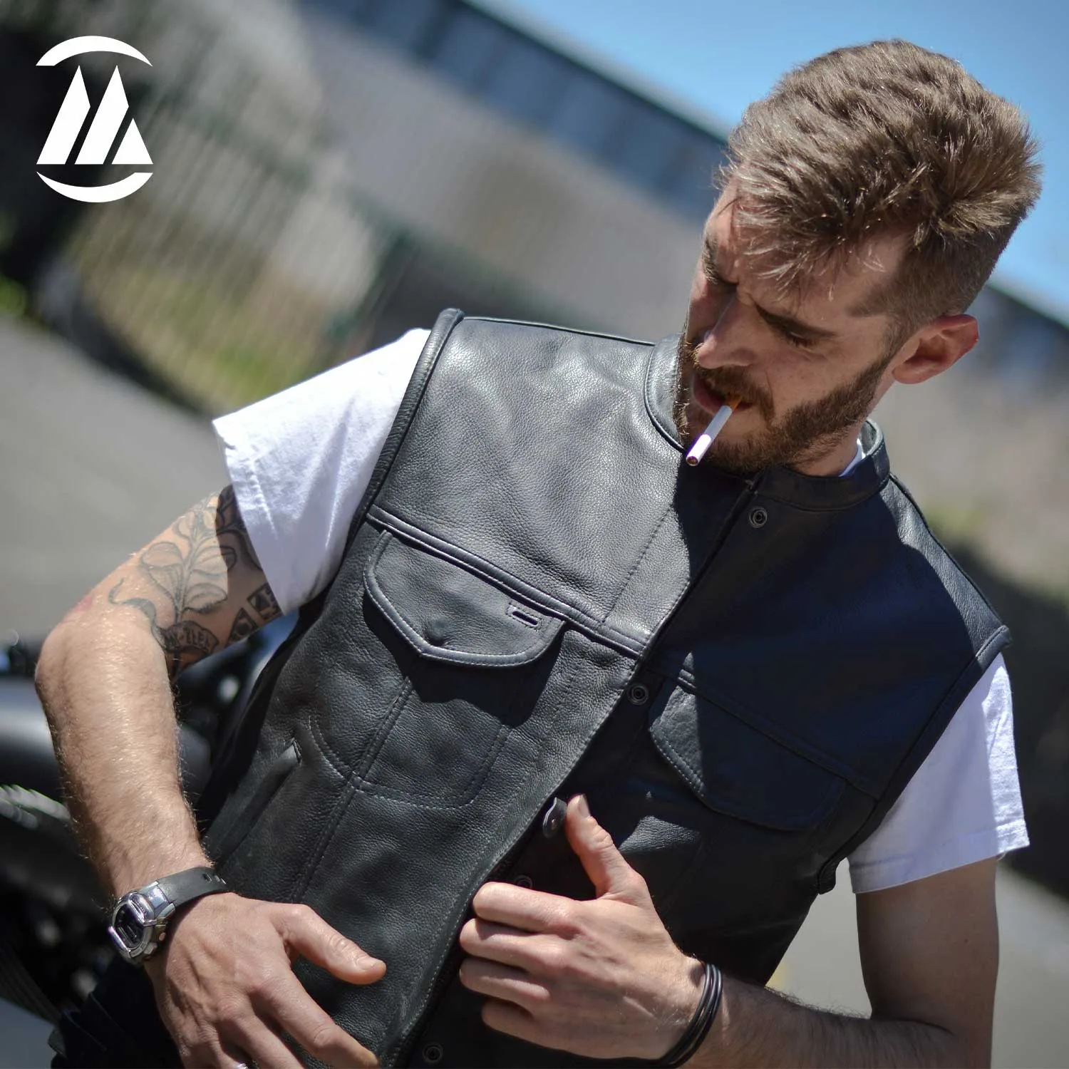 Cowhide Leather Vest Men