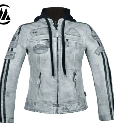 White Leather Jacket Womens