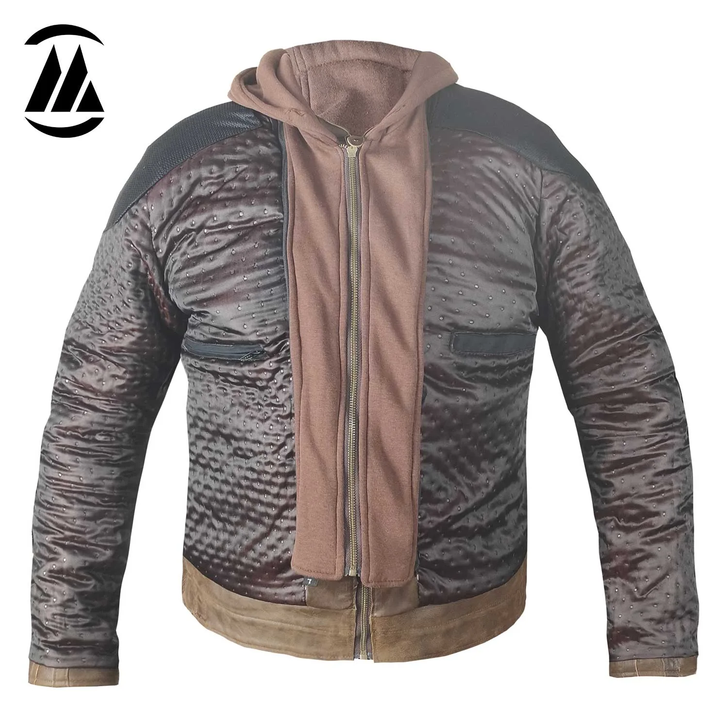 Biker Men Leather Jacket inner Zip closure and pockets