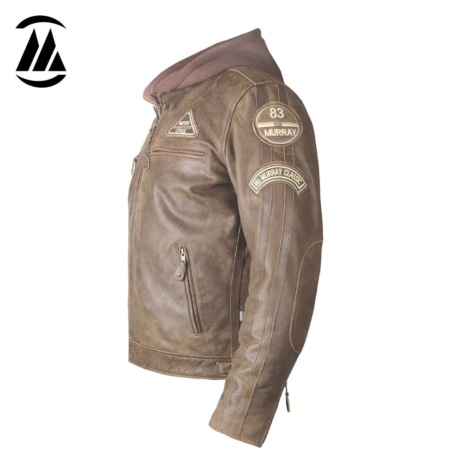 MH1 Crunch BR Biker Leather Jacket Men
