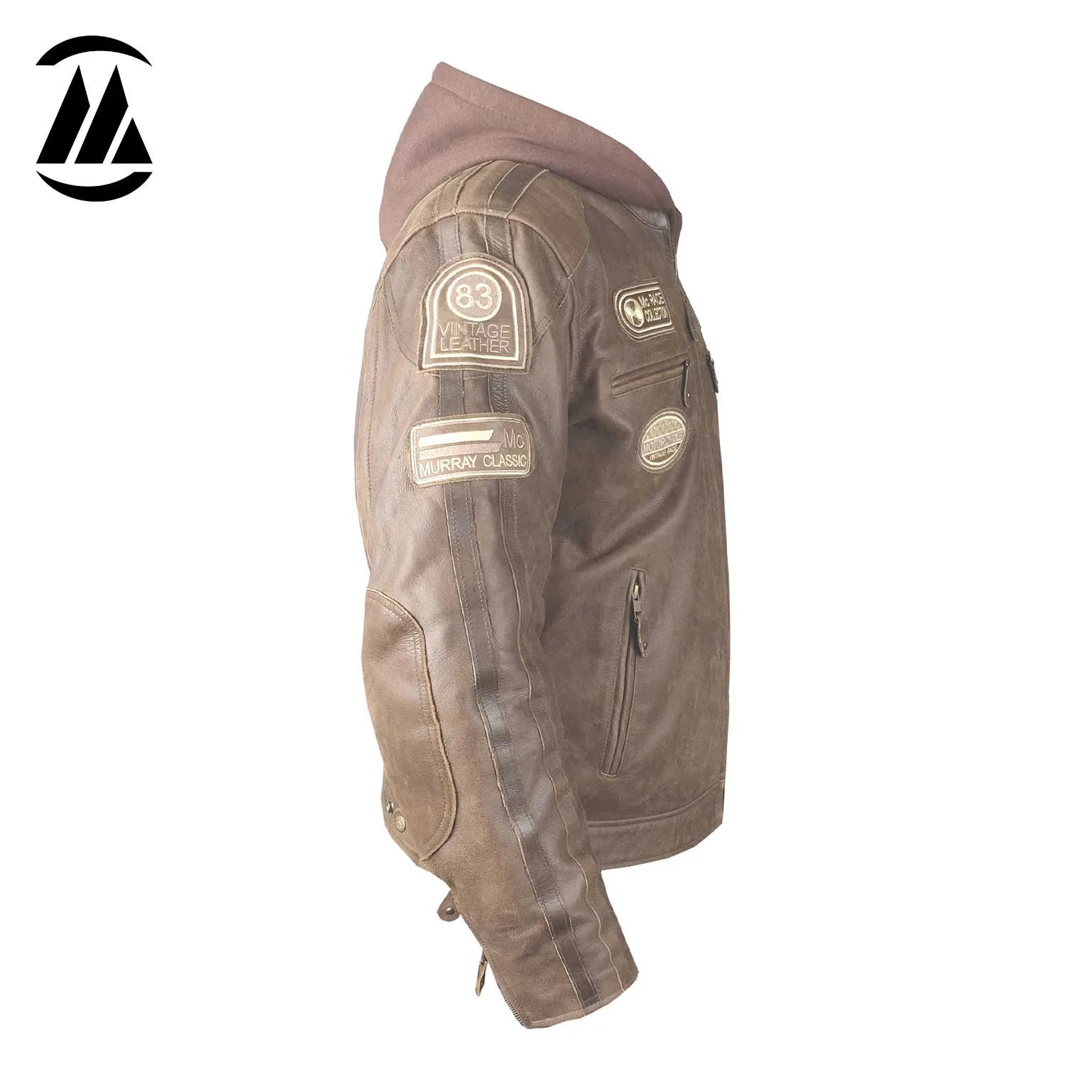 MH1 Crunch BR Biker Genuine Leather Jacket Men