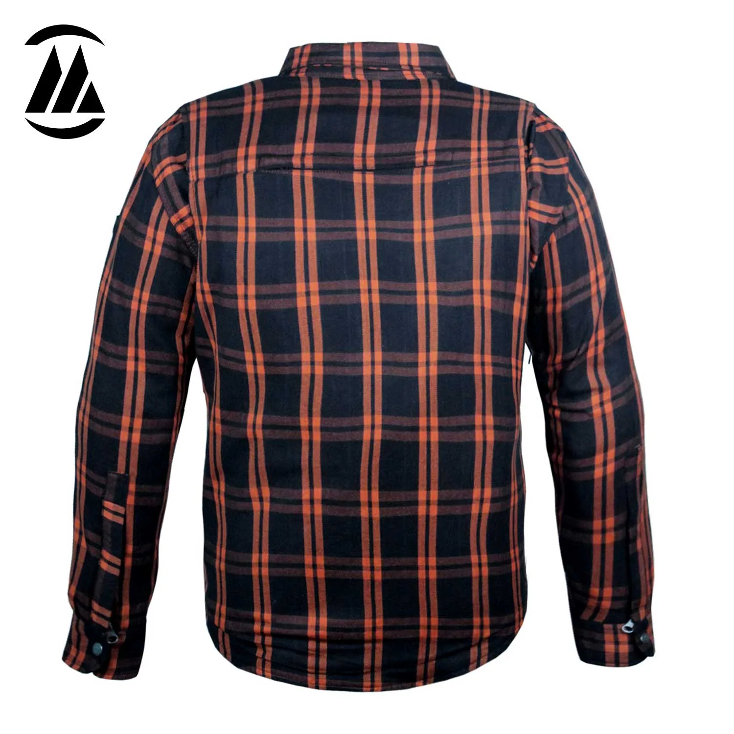 Kevlar MotorBike Flannel Orange Shirt - Image 5