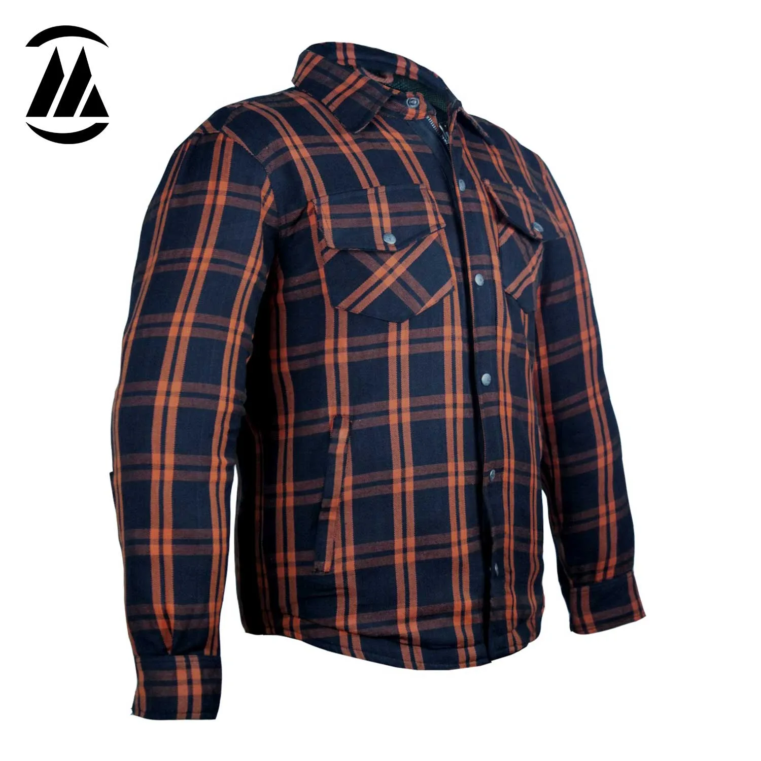 Stylish Plaid Flannel Motorcycle Shirt for Men