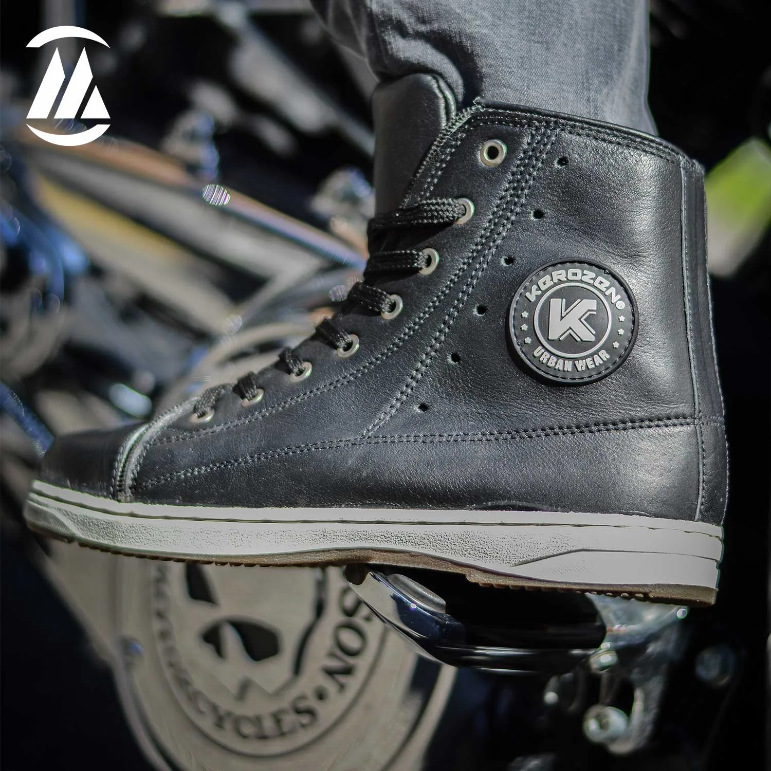 Unisex Leather Motorcycle Sneakers for men and women