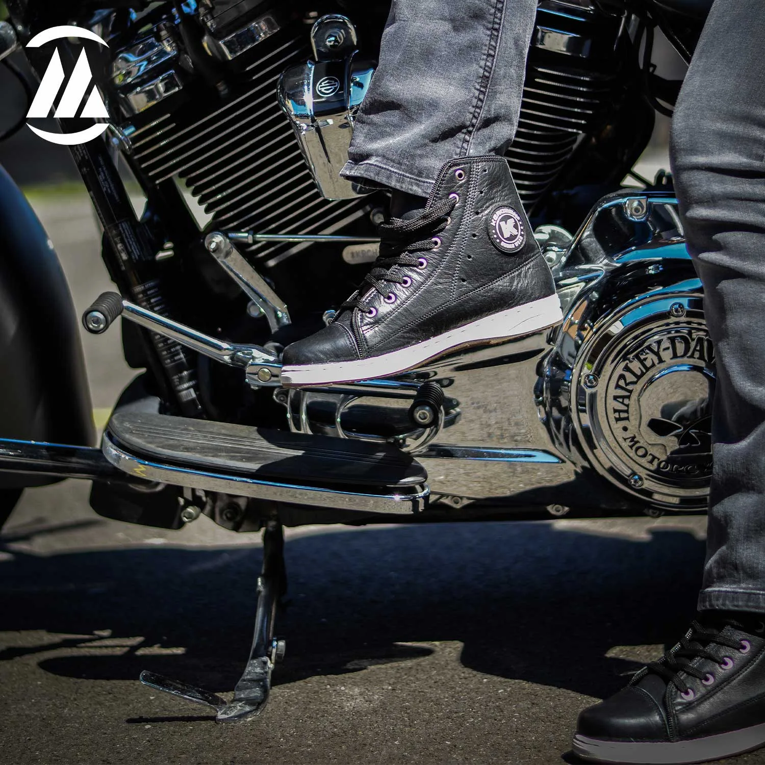 Unisex Leather Motorcycle Sneakers for men and women