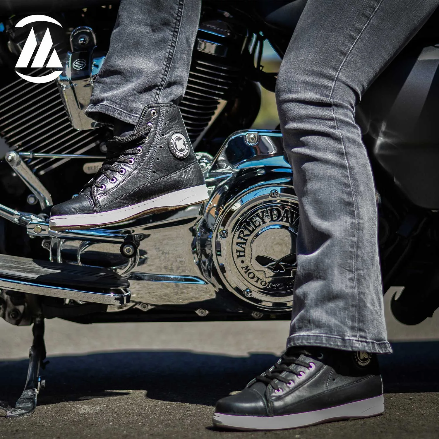 Unisex Leather Motorbike Sneakers