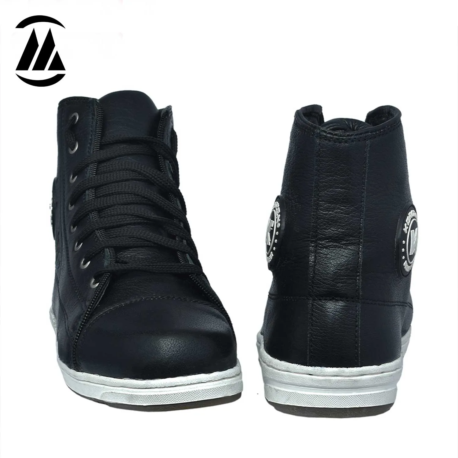 Unisex Leather Motorcycle Sneakers
