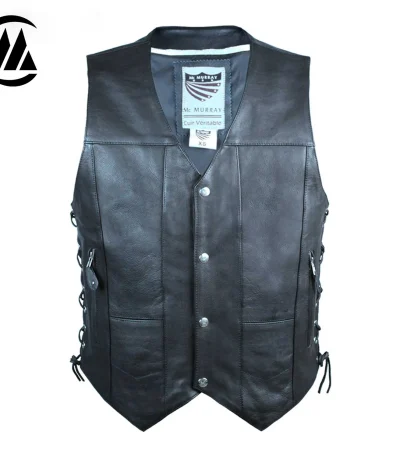 Roberto Men Biker Leather Vest