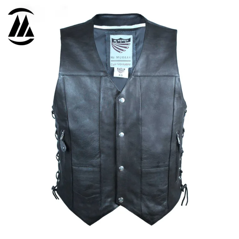 Roberto Men Biker Leather Vest