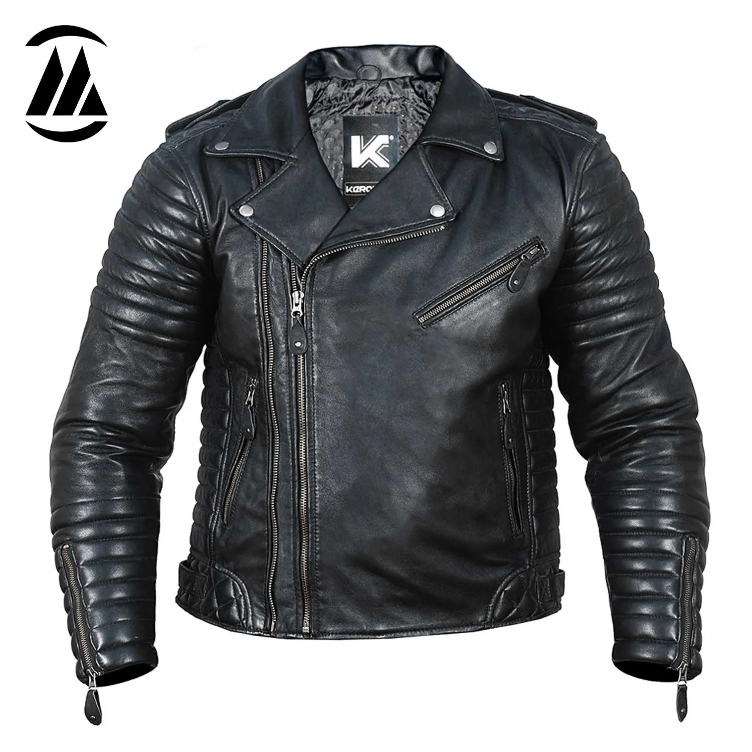 Premium Biker Jacket for Men | Genuine Leather Rockstar Motorcycle Jacket Front View