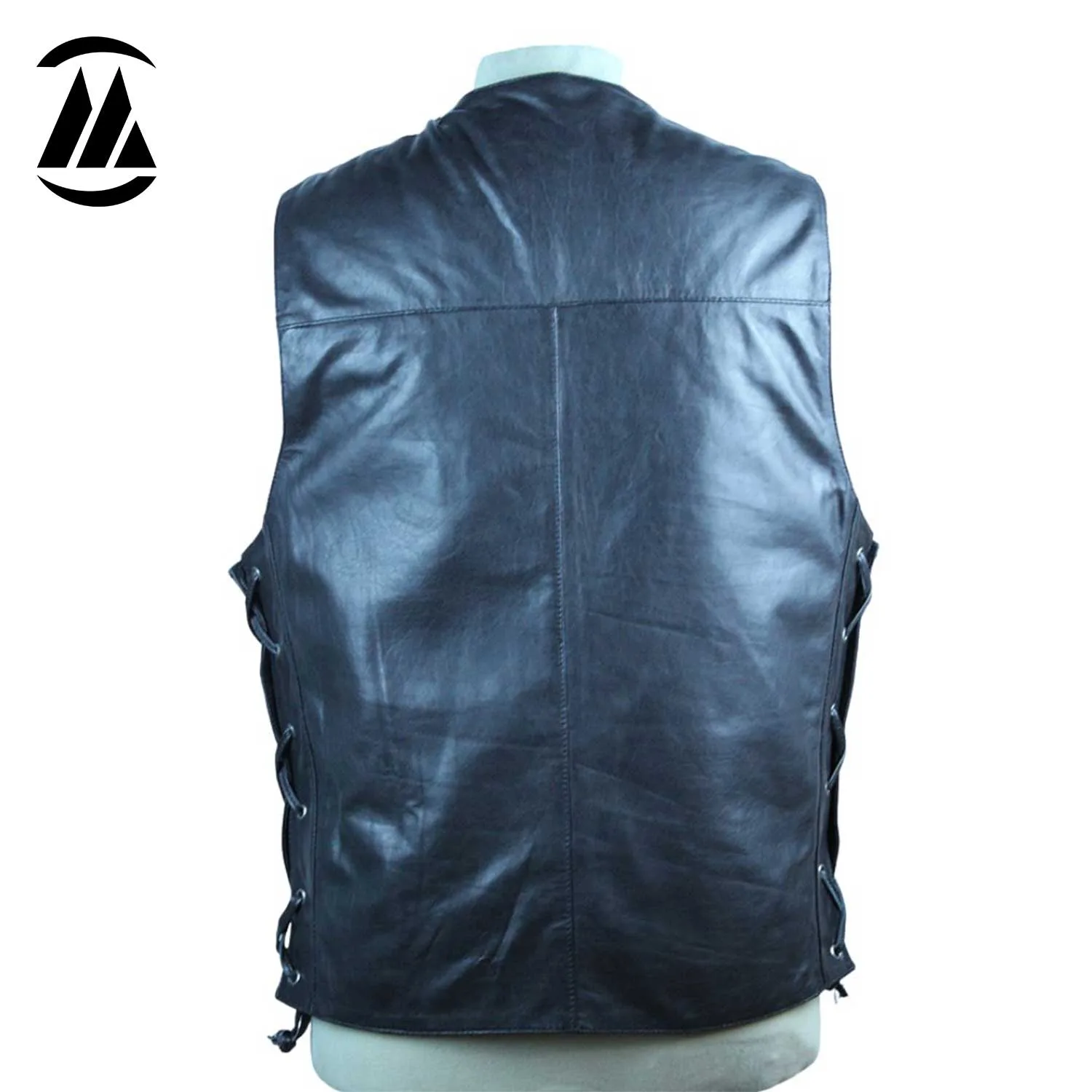 Leather Biker Vest back