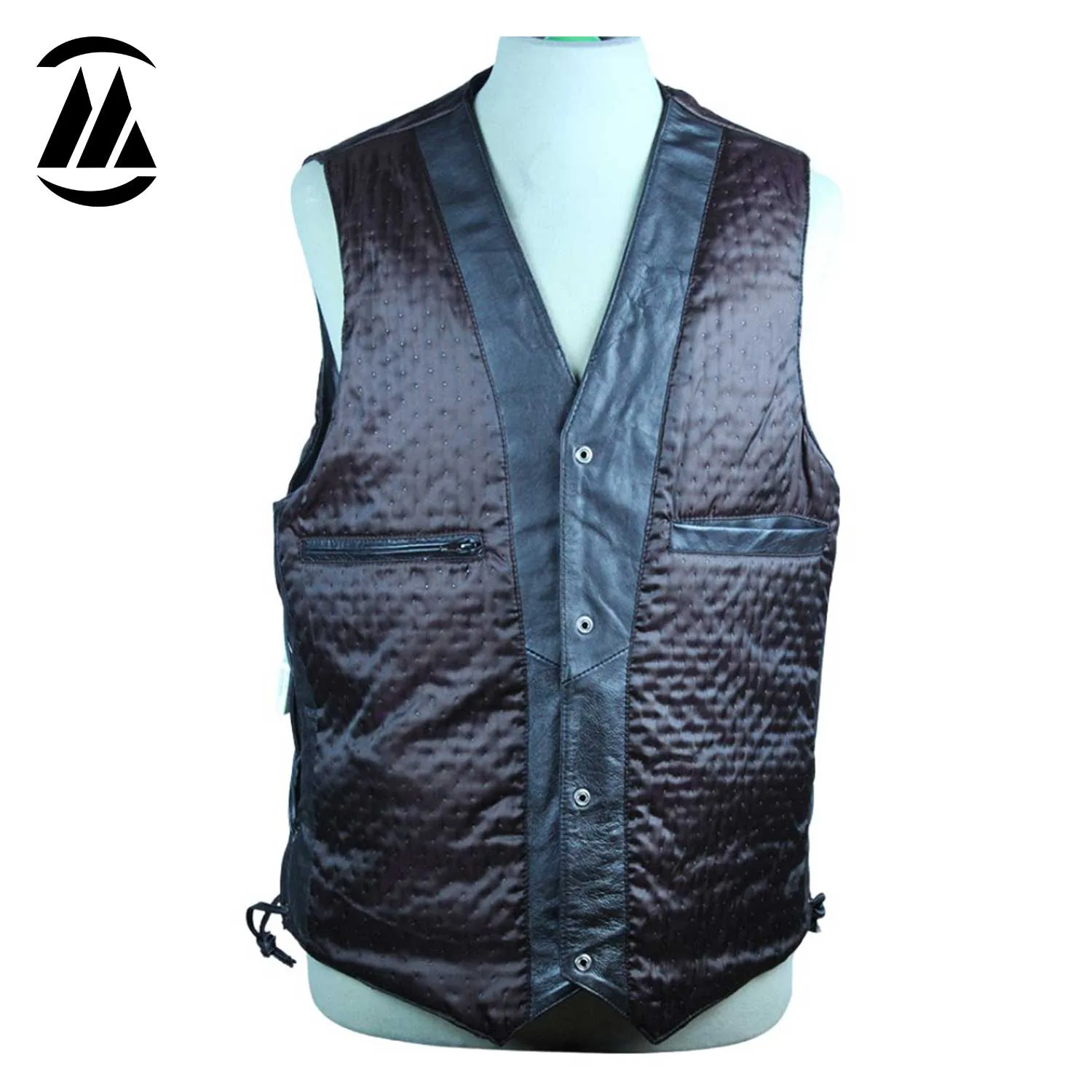 Leather Biker Vest inner front