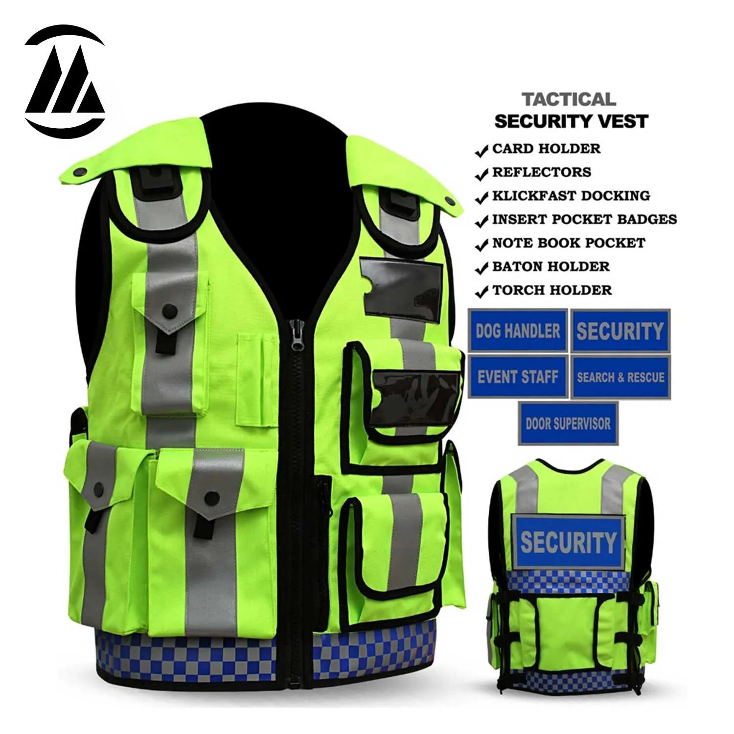 Hi Viz Tactical Vest Security Enforcement CCTV Dog Handler Tac Quality Vest NEW