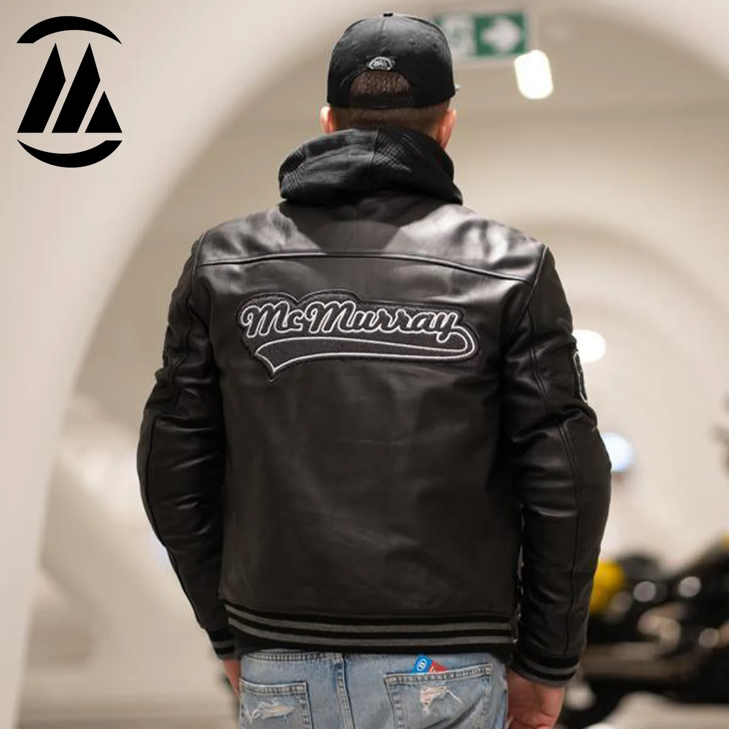 Frank Men Leather Biker Jacket - Image 2