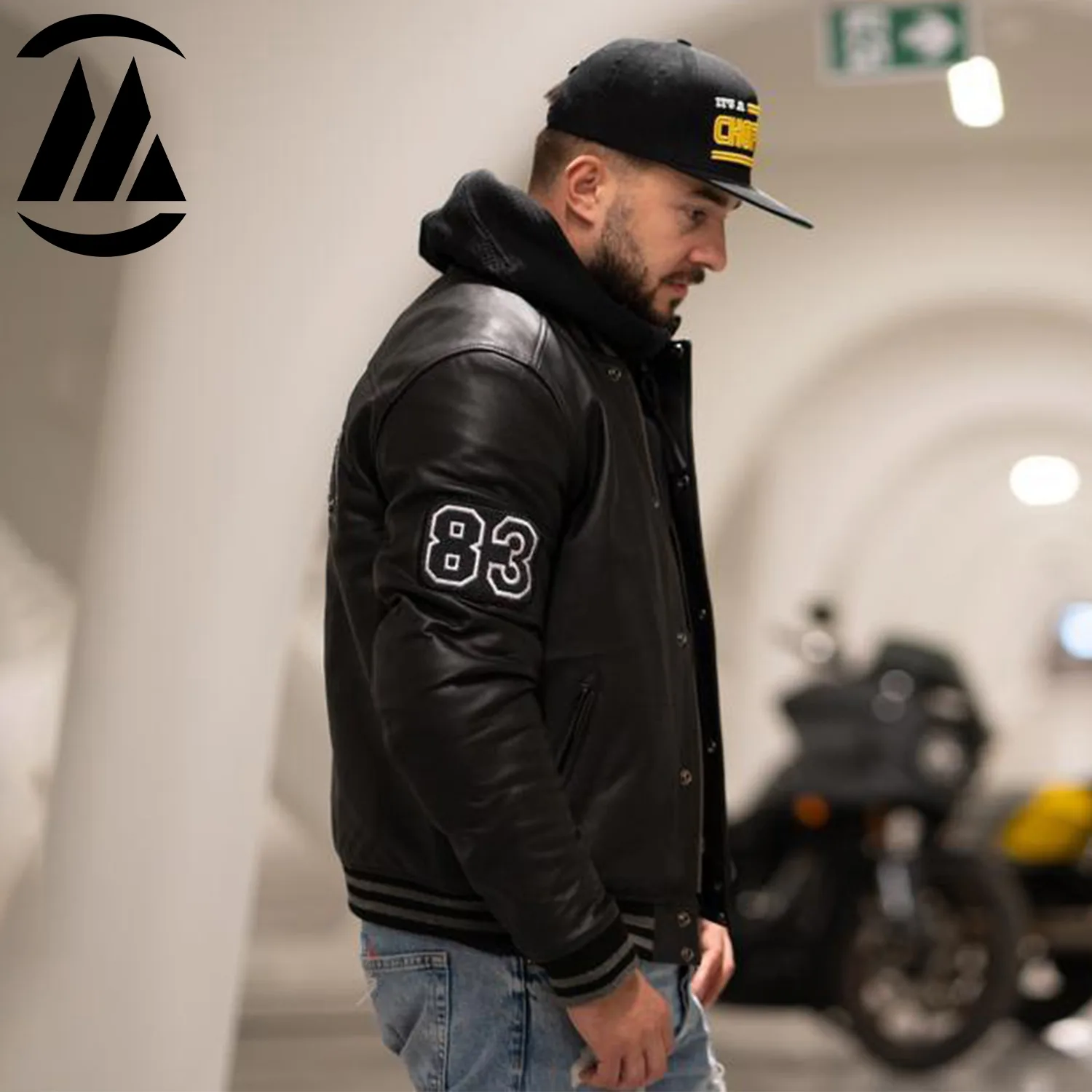 Frank Men Leather Biker Jacket - Image 4