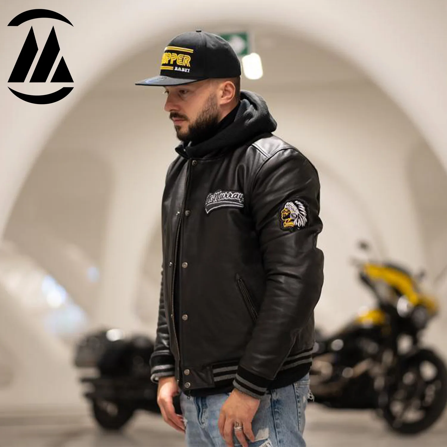 Frank Men Leather Biker Jacket - Image 3